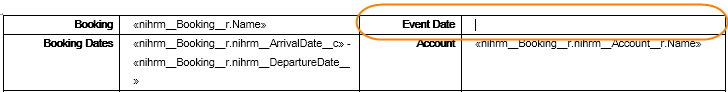 BEO Event Date Field