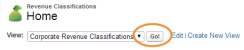Classic Views dropdown with "Go" button circled