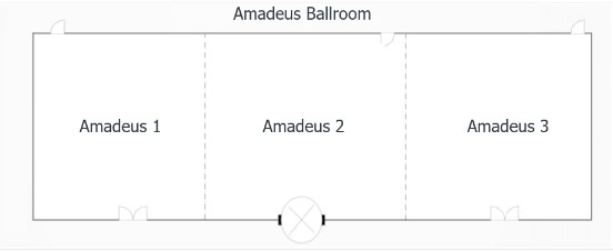 Image of one ballroom broken into three different sections