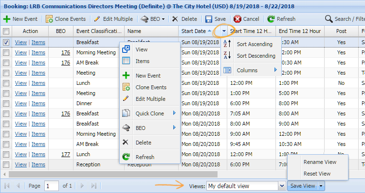 Manage Events