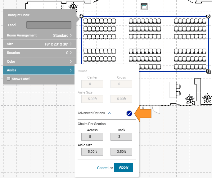 Advanced aisle options