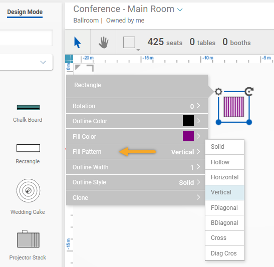 Addng patterns in design mode