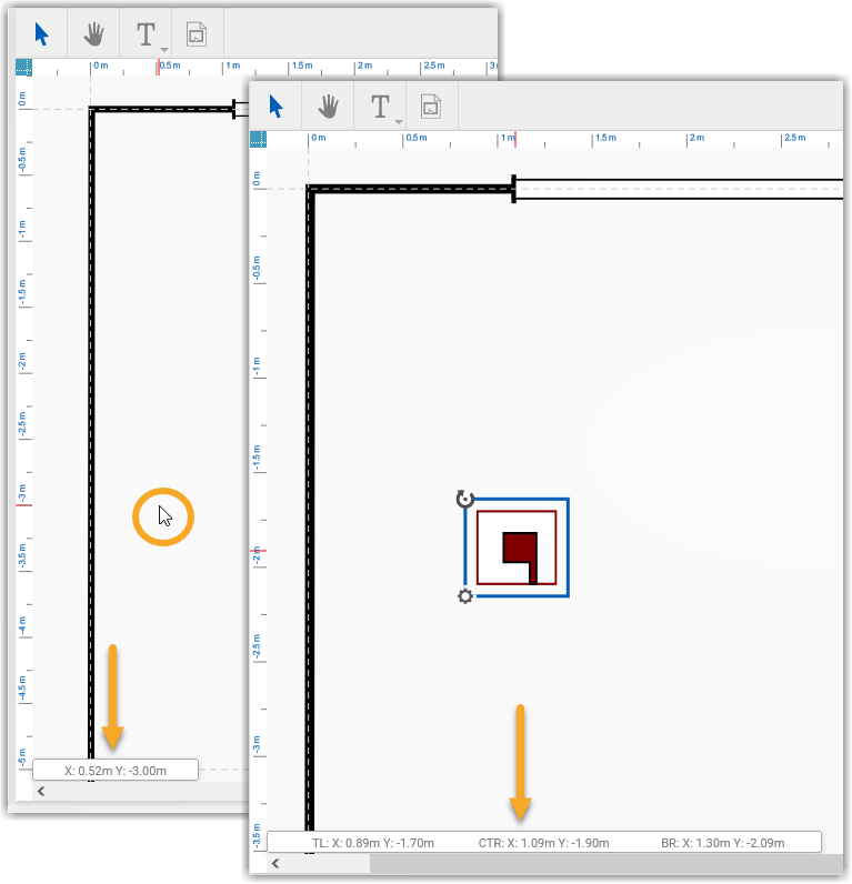 Use precise coordinates for placement