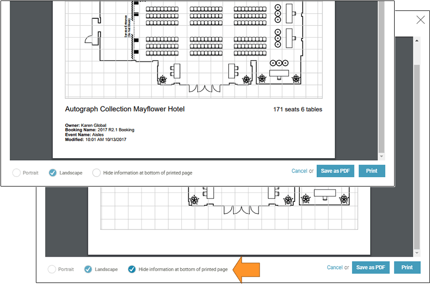 Hide booking information on room plans