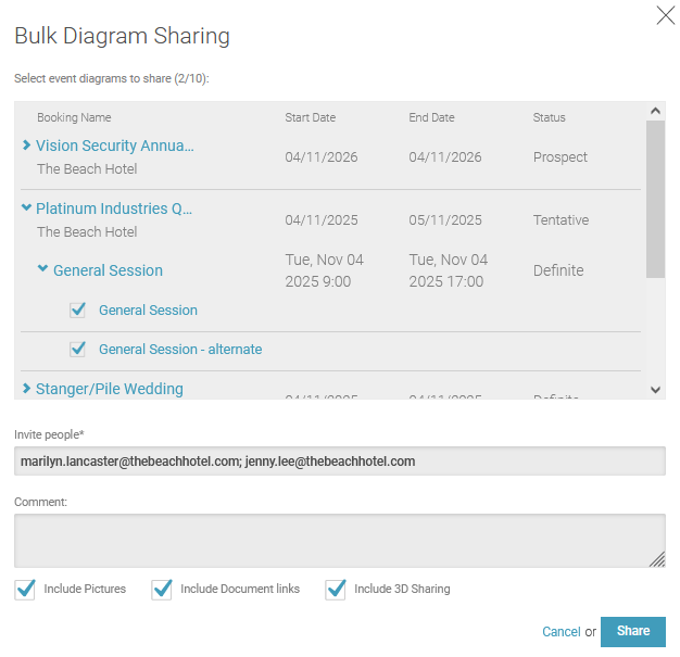 Bulk diagram sharing